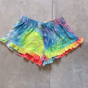 Miss Popular Elastic Waist Tie-Dye Shorts Blue Multicolor Girls Size 10/12